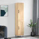 vidaXL Buffet haut Chêne sonoma 34 5x34x180 cm Bois d'ingénierie