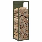vidaXL Portant de bois chauffage vert olive 25x25x80 cm