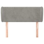 vidaXL Tête de lit avec oreilles Gris clair 103x23x78/88 cm Velours