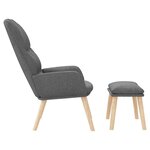 vidaXL Chaise de relaxation avec tabouret Gris clair Tissu