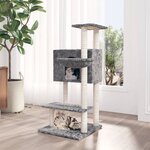 vidaXL Arbre à chat avec griffoirs en sisal Gris clair 108 5 cm