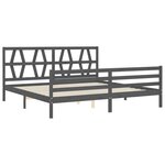 vidaXL Cadre de lit sans matelas gris 200x200 cm bois massif