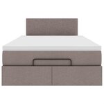 vidaXL Cadre de lit ottoman avec matelas taupe 120x200 cm tissu