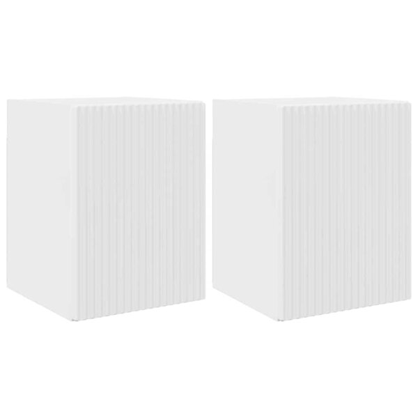 vidaXL Meuble TV mural 2 Pièces Blanc Brillant 30 x 31 x 40 cm