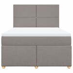vidaXL Sommier à lattes de lit avec matelas Taupe 140x200 cm Tissu