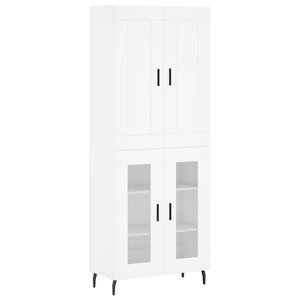 vidaXL Buffet haut Blanc 69 5x34x180 cm Bois d'ingénierie