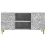 vidaXL Meuble TV 102 x 34 5 x 50 cm Gris béton Bois d'ingénierie