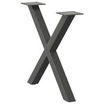 vidaXL Pieds de table basse en forme de X 2 pièces anthracite 60 x (42-43) cm acier