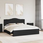vidaXL Cadre de lit avec tête de lit Noir 180 x 200 cm Pin massif