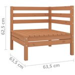 vidaXL Canapé à 2 places de jardin Marron miel Bois de pin solide