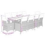 vidaXL Ensemble de bistro de jardin 11 Pièces coussins marron poly rotin