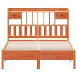 vidaXL Lit bibliothèque sans matelas cire marron 150x200 cm pin massif