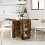 vidaXL Table à dîner 115 x 70 x 75 cm Bois d'ingénierie Chêne fumé