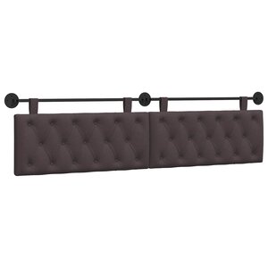 vidaXL Tête de lit suspendue Marron foncé Tissu