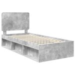 vidaXL Cadre de lit Gris Béton 100 x 200 cm Bois de pin massif