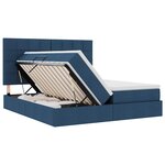 vidaXL Lit de rangement LED avec matelas Bleu 180 x 200 cm Tissu