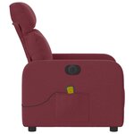 vidaXL Fauteuil de massage inclinable électrique Rouge bordeaux Tissu