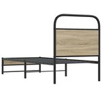 vidaXL Cadre de lit sans matelas chêne fumé 75x190cm bois d'ingénierie