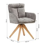 Chaise oeuf moderne lin gris coussin