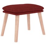 vidaXL Chaise de relaxation avec repose-pied Rouge bordeaux Tissu