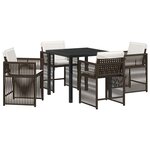vidaXL Ensemble de salle à manger pour jardin 5 Pièces Marron polyrotin
