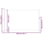 vidaXL Auvent latéral rétractable de patio 170x300 cm Rouge