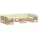 vidaXL Ensemble de canapés d'extérieur 11 Pièces Blanc et crème