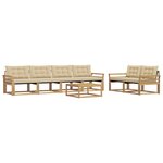vidaXL Ensemble de canapés d'extérieur 7 pc Blanc et Beige