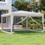 vidaXL Tente de réception avec 4 parois latérales en maille 4x4m Blanc