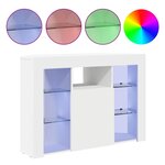 vidaXL Meuble TV LED d'Angle Blanc 100x40x68cm Bois d'ingénierie