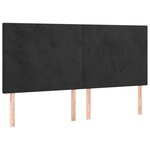 vidaXL Têtes de lit 4 Pièces Noir 100x5x78/88 cm Velours