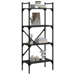 vidaXL Bibliothèque à 4 niveaux noir 56x31 5x138 5cm bois d'ingénierie