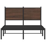 vidaXL Cadre de lit en métal sans matelas chêne marron 120x190 cm