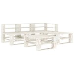 vidaXL Salon de jardin palette 5 Pièces Bois Blanc