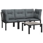 Salon de jardin meuble d'extérieur ensemble de mobilier 4 pièces noir et gris résine tressée 02_0016270