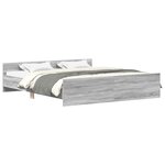 vidaXL Cadre de lit sans matelas sonoma gris 180x200 cm