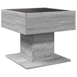 vidaXL Table basse avec LED sonoma gris 50x50x45 cm bois d'ingénierie