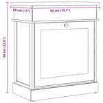 vidaXL Armoire à chaussures Gris 50 x 28 x 58 cm Bois de Paulownia