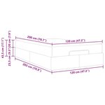 vidaXL Cadre de lit avec matelas Marron foncé 120 x 200 cm tissu