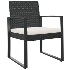 vidaXL Chaises à manger de jardin lot de 2 noir rotin PP