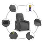 vidaXL Fauteuil inclinable de massage électrique Gris foncé Tissu