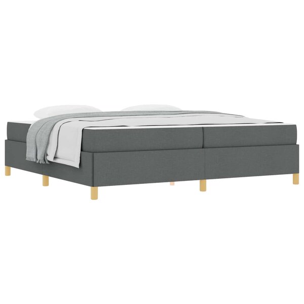 vidaXL Cadre de lit avec matelas Gris foncé 200 x 200 cm tissu