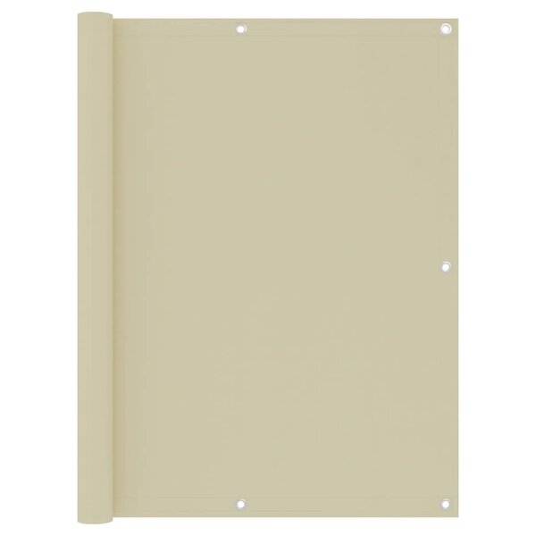 vidaXL Écran de balcon Crème 120x600 cm Tissu Oxford
