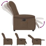 vidaXL Fauteuil inclinable électrique Marron Tissu