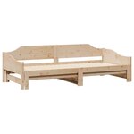vidaXL Lit de jour et lit gigogne sans matelas 90x200 cm bois massif