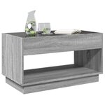 vidaXL Table basse avec LED infini sonoma gris 90x50x50 cm
