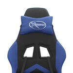 vidaXL Chaise de jeu Noir et bleu Similicuir