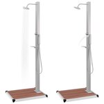 vidaXL Douche d'extérieur avec receveur de douche WPC Acier inoxydable