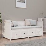 vidaXL Lit de jour sans matelas blanc 75x190 cm bois de pin massif