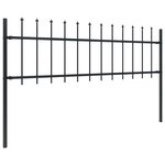 vidaXL Clôture de jardin avec dessus en lance Acier 8 5 x 0 6 m Noir